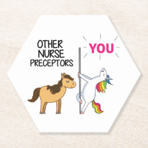 Awesome Unicorn Gift For Nurse Preceptor Paper Coaster