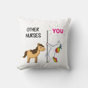 Awesome Unicorn Gift  For Nurse    Throw Pillow