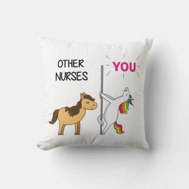 Awesome Unicorn Gift  For Nurse    Throw Pillow (Front)