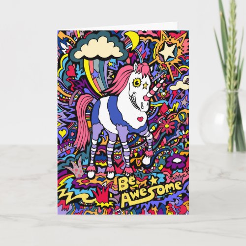 Awesome Unicorn Greeting Card