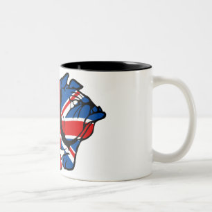 Awesome Union Jack Bulldog Two-Tone Coffee Mug