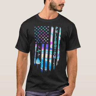 Awesome US Flag Heart Phlebotomist T-Shirt