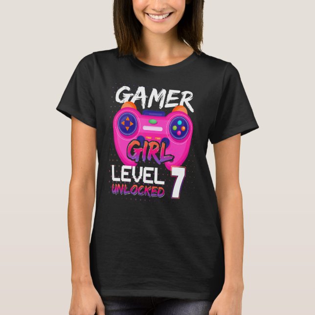 Awesome Video Games Controller Level 7 Unlocked Ga T-Shirt (Front)