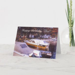 Awesome Vintage Fishing Boats Dads Birthday Card