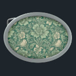 Awesome Vintage Green Floral Pattern  Belt Buckle<br><div class="desc">Cream and green floral print on an antique green</div>