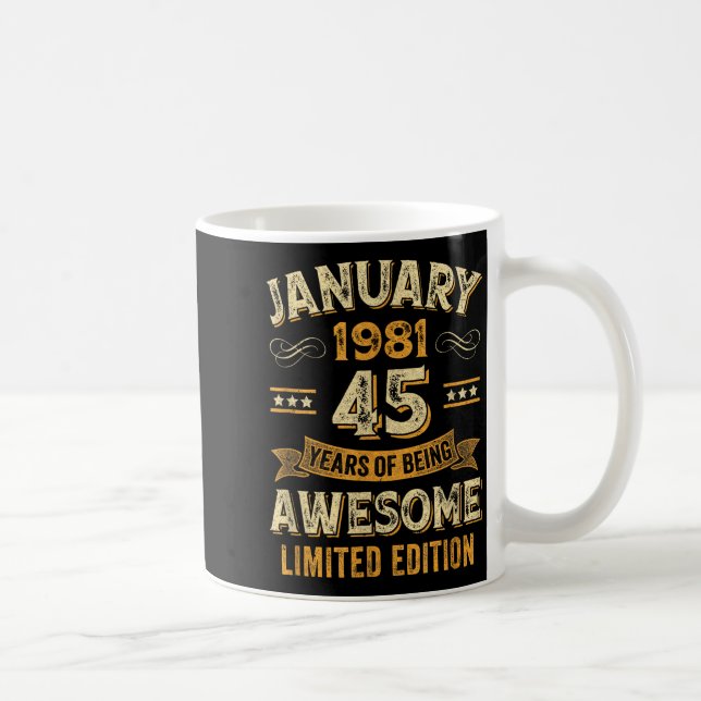 Awesome Vintage January 1981 45th Birthday  Coffee Mug (Right)