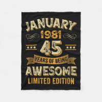 Awesome Vintage January 1981 45th Birthday
