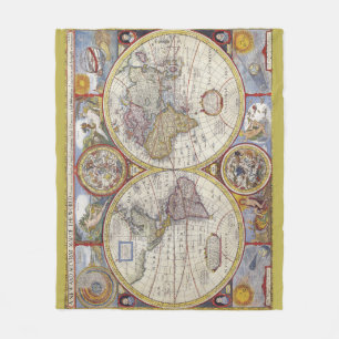 Awesome Vintage old world Maps Antique maps Fleece Blanket