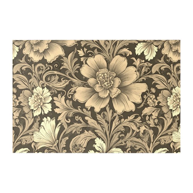 Awesome Vintage Sepia Floral Pattern  Acrylic Print (Front)