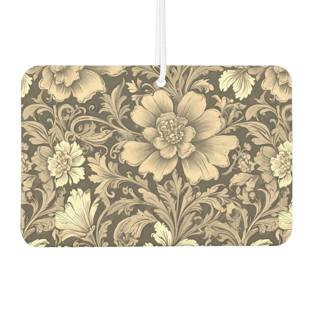 Awesome Vintage Sepia Floral Pattern  Air Freshener (Front)