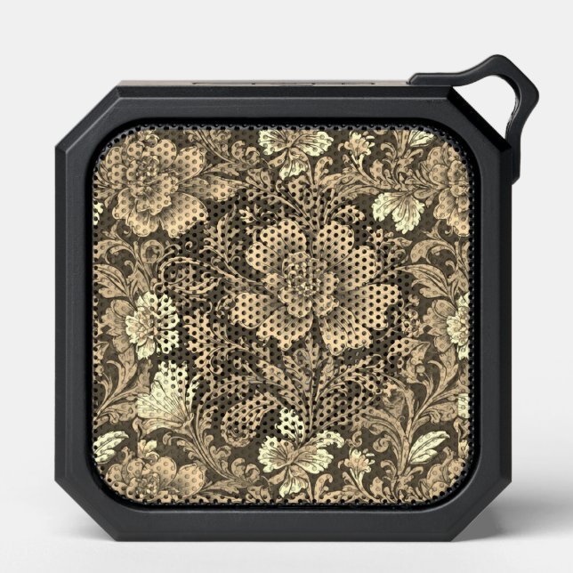 Awesome Vintage Sepia Floral Pattern  Bluetooth Speaker (Front)