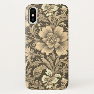 Awesome Vintage Sepia Floral Pattern iPhone X Case