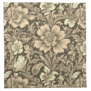 Awesome Vintage Sepia Floral Pattern Cloth Napkin
