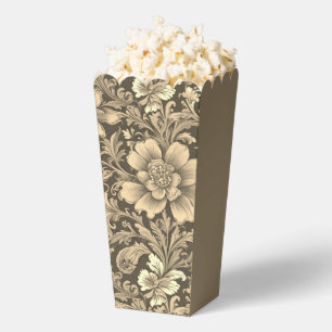 Awesome Vintage Sepia Floral Pattern Favor Boxes