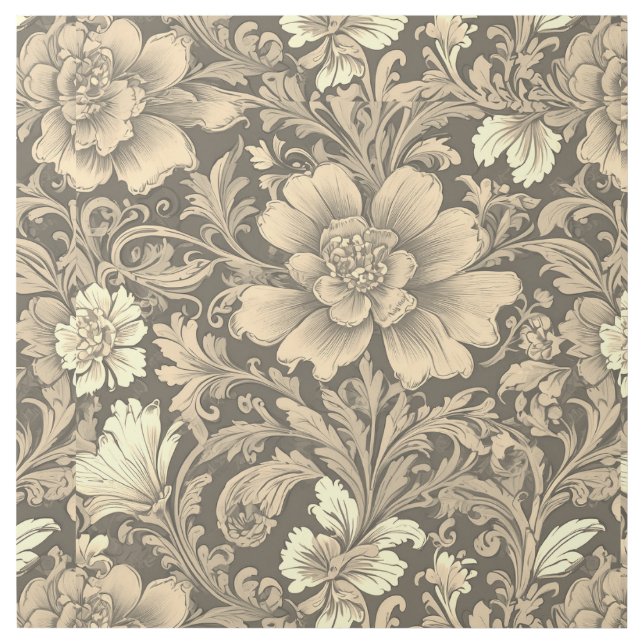 Awesome Vintage Sepia Floral Pattern  Gallery Wrap (Front)