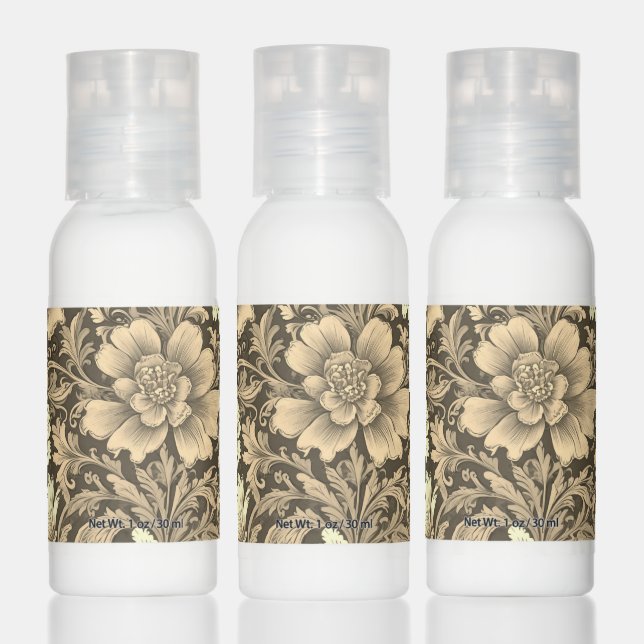 Awesome Vintage Sepia Floral Pattern  Hand Lotion (Set)