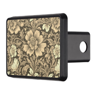 Awesome Vintage Sepia Floral Pattern Hitch Cover