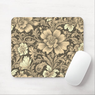 Awesome Vintage Sepia Floral Pattern  Mouse Pad