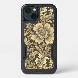 Awesome Vintage Sepia Floral Pattern iPhone 13 Case