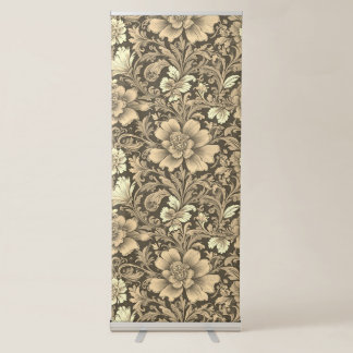 Awesome Vintage Sepia Floral Pattern  Retractable Banner