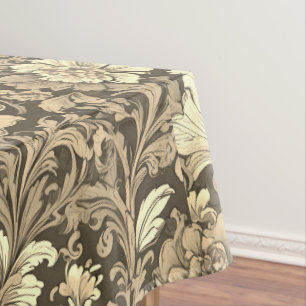 Awesome Vintage Sepia Floral Pattern Tablecloth