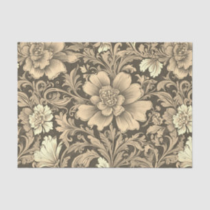 Awesome Vintage Sepia Floral Pattern  Tissue Paper