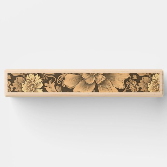 Awesome Vintage Sepia Floral Pattern  Topple Tower (Front)