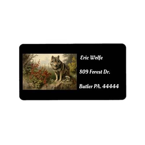 Awesome Vintage Wolf Return Address Labels