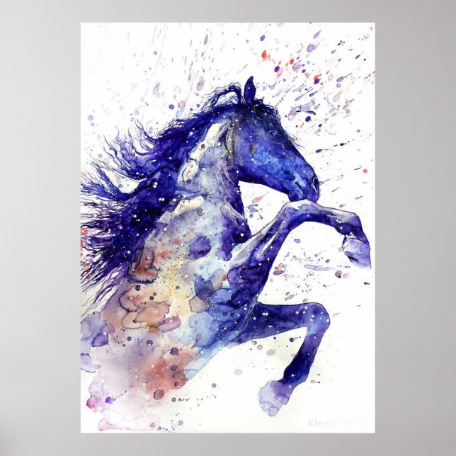 Awesome Watercolor Horse Poster (Front)