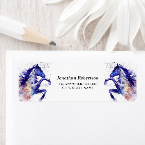 Awesome Watercolor Horse Return Address Label