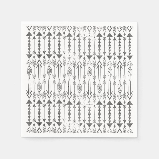 Awesome  watercolor splatters grey tribal arrows napkins (Front)