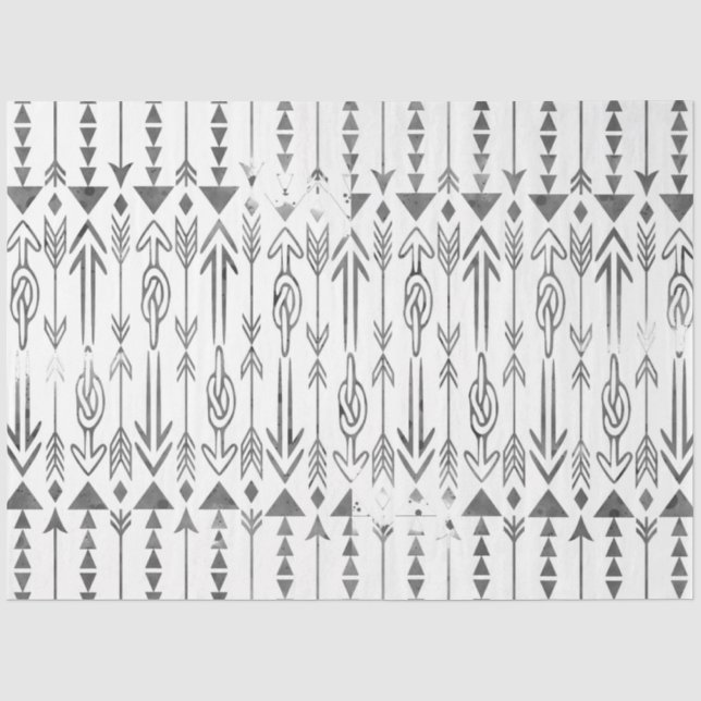 Awesome  watercolor splatters grey tribal arrows tissue paper (Front)