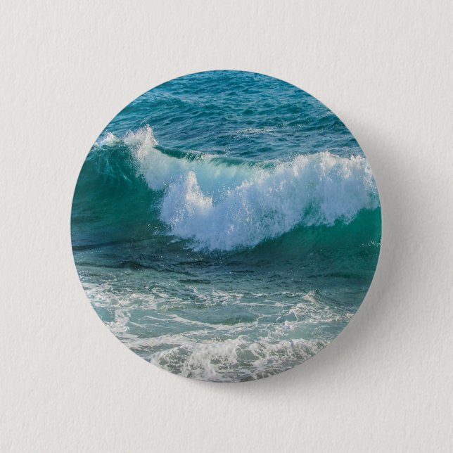 Awesome Wave sea shore nautical ocean nature Pinback Button (Front)