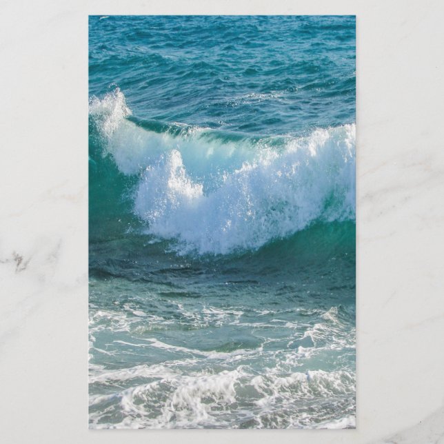 Awesome Wave sea shore nautical ocean nature Stationery (Front)