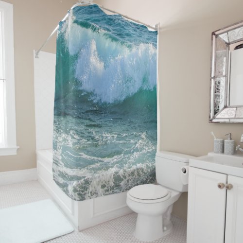 Awesome Wave sea shore nautical ocean Shower Curtain