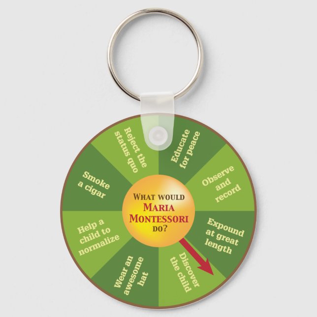 Awesome "What would Maria Montessori Do?" keychain (Front)