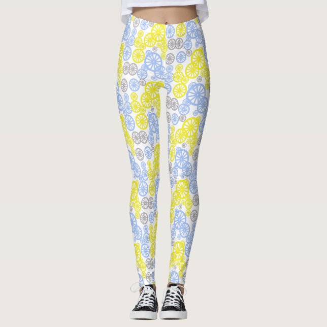 Awesome Wheel Circle Pattern Pastel Color Leggings (Front)