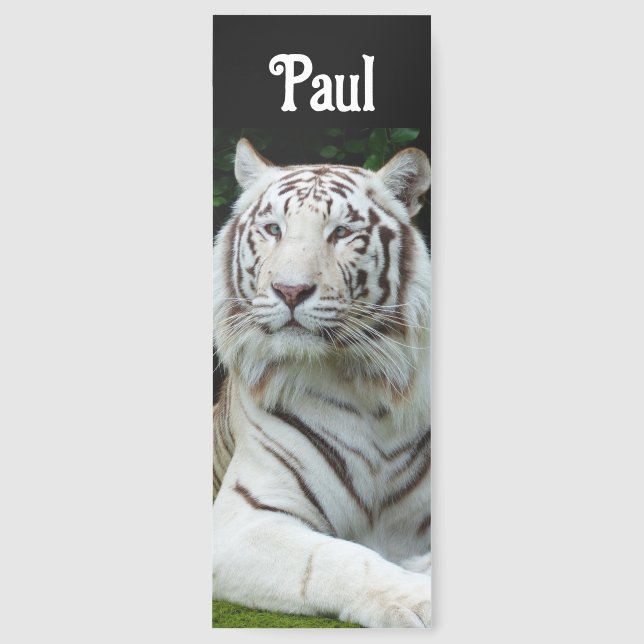 Awesome White Tiger Bookmark (Front)