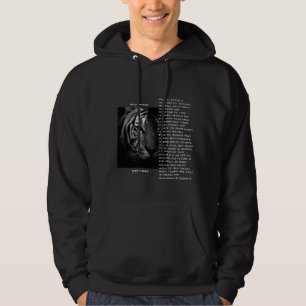 Awesome wild animal tiger print black white men hoodie