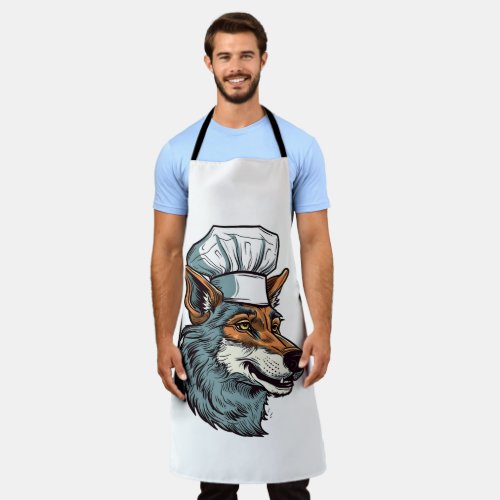 Awesome Wolf Chef Adorable Animal Graphic Apron