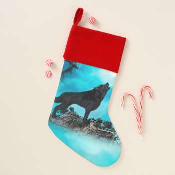Awesome Wolf Christmas Stocking by stylishdesign1 at Zazzle