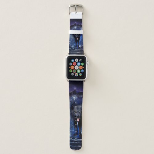 Awesome wolf comes through a gate apple watch band
