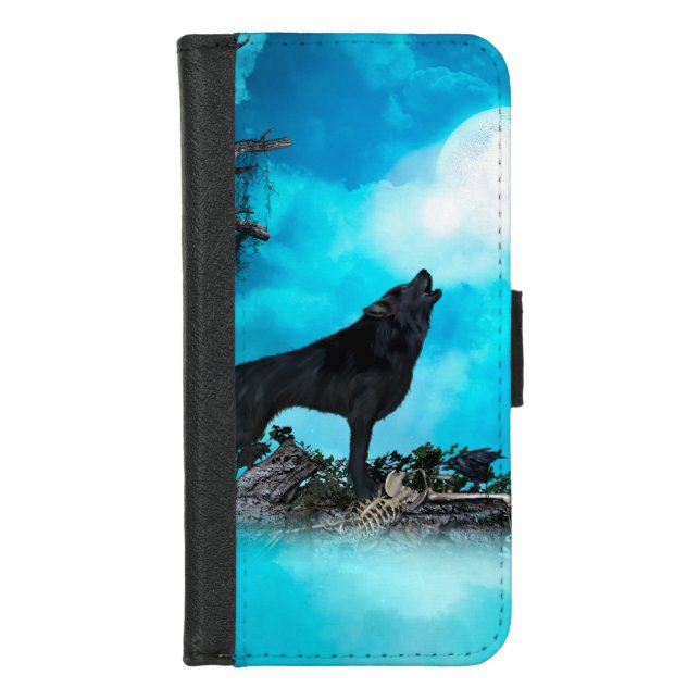 Awesome wolf iPhone wallet case (Front)