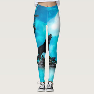 Beasts of Hidden Wild Multi-color Womens Wolf Yoga Pants/Leggings -  IAMGONEGIRL DESIGNS