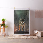 Awesome wolf on vintage background fabric