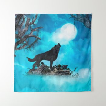 Awesome Wolf Tapestry by stylishdesign1 at Zazzle