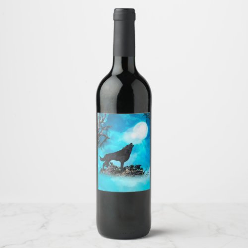 Awesome wolf wine label