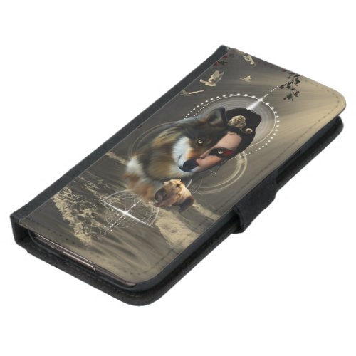 Awesome wolf with fairy samsung galaxy s5 wallet case