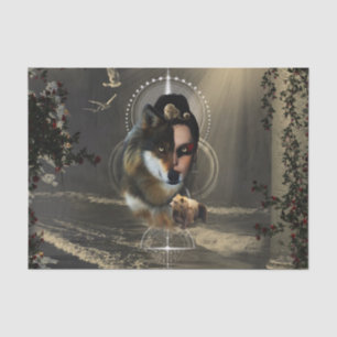 Awesome wolf with fairy tissue paper