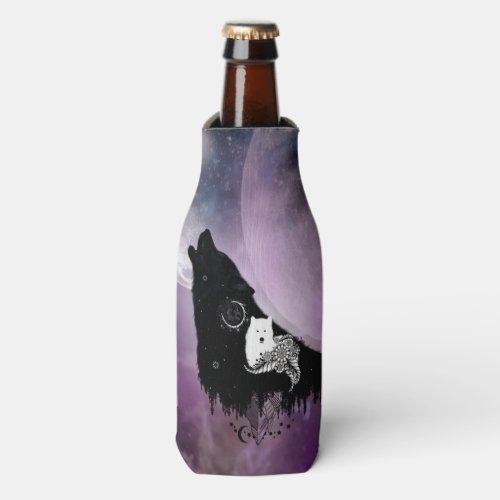 Awesome wolves bottle cooler